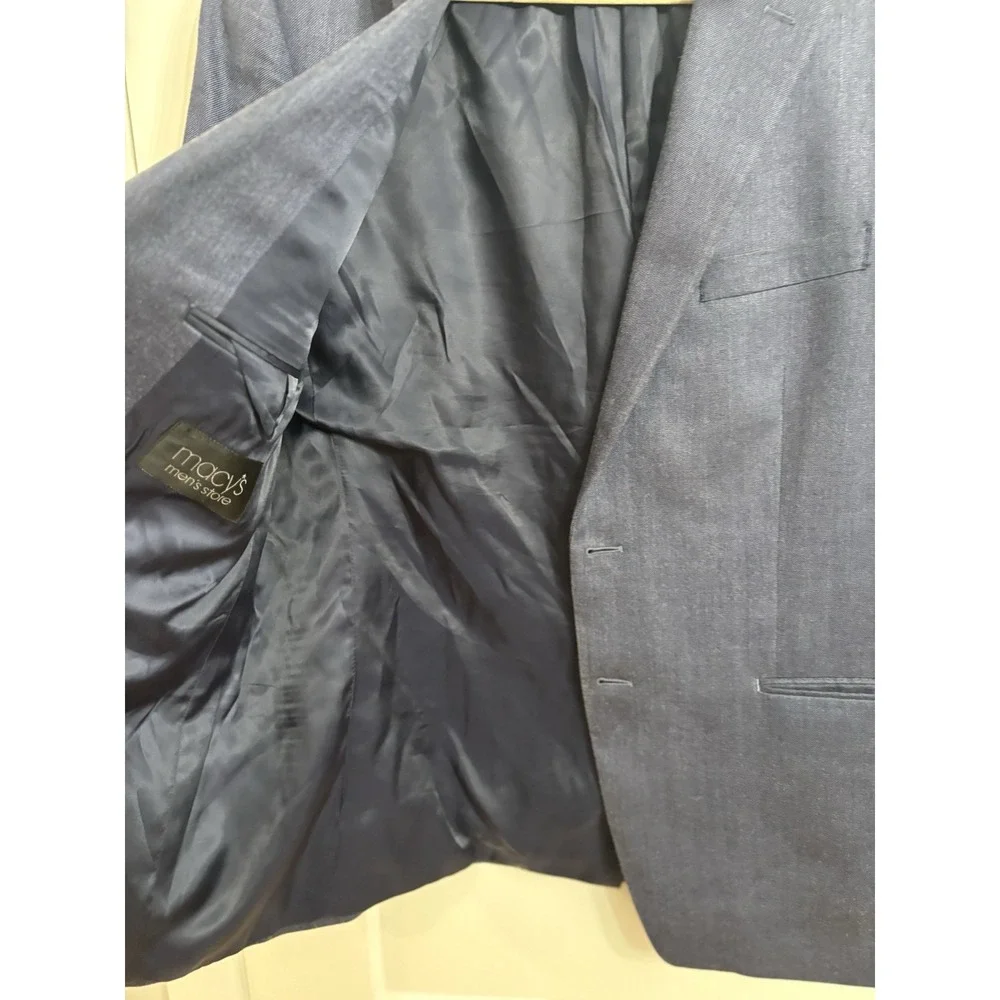 Lauren Ralph Lauren Men's‎ Blue Silk Blend 2-Button Sport Coat Blazer Size 44 R